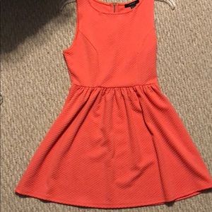 Pink dress.